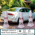 BESEA No Parking Cone 6 Pack, 28" No Parking Sign Cone with Weighted Base, White 4-Sided “ NO Parking” Warning Cone for Driveways Business Parking Lots Garages Indoor/Outdoor