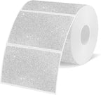 3x2 Inch Holographic Thermal Labels, Shiny Silver Thermal Sticker Labels, Rainbow Glitter Stickers for Price, Barcode, Mailing, Name, DIY Custom Logo Design, 200 pcs/1 Roll