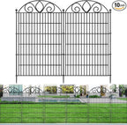 10 Panels No Dig Tall Garden Fence Panel – 44" H X 23.6' L Rustproof Metal Dog Fence Outdoor for Yard, Decorative Animal Barrier Fence for Pet, Garden Border, Patio, Flower Beds| Temporary Fencing
