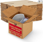 MT Products Custom Printed Kraft Cardboard Shipping Boxes 5" x 5" x 5" - Personalized Mailing Boxes and for Gifting
