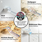 HIPPIE CRAFTER Strong Double Sided Tape Heavy Duty Wall Tape or Mounting Transparent Clear Nano Reusable and Removable Roll 2" x 10FT