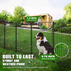 WESLEY'S CORNER Tall Fence Panels - 32”H x 29”L, No Dig Metal Dog Fence, Heavy Duty, Garden Border & Animal Barrier, Rustproof, Decorative Fencing for Backyards, Frontyards, Outdoors and Edging