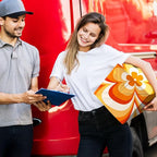 Metronic Poly Mailers 14.5x19 Inch Shipping Bags for Clothes,Self Adhesive Shipping Envelopes for Small Business,Waterproof Mailers Poly Bags for Shipping,Packaging Mailing Bags Orange Flower 50pc