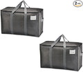 VENO 2 Pack Moving Bags and Large Christmas Storage Bins with lids. Alternative to Moving Boxes, Packing Supplies for College. Extra Large Heavy Duty Totes for Packaging (Dark Gray, 2 Pack)