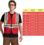 A-KSAFETY High Visibility Safety Vest for Men Women with Pockets and Zipper