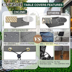 Heavy Duty Patio Furniture Covers Waterproof, 600D Outdoor Furniture Cover Waterproof for Sectional Sofa Couch, Outdoor Dining Table and Chair Set Covers 64''L x 52''W x 28''H, Grey
