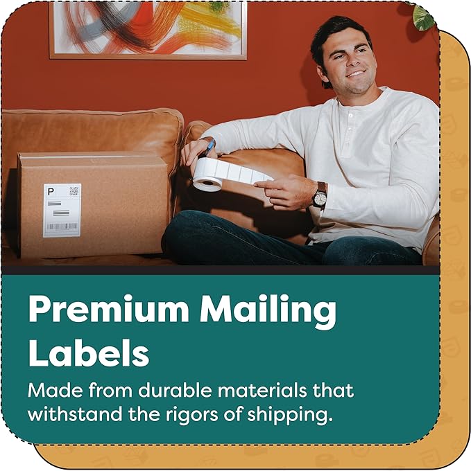Aegis Adhesives - 1” X 1” Square Direct Thermal Multipurpose Labels for QR Codes, Perforated & Compatible with Zebra Desktop Printers - NOT Rollo Compatible (12 Rolls, 1375/Roll)