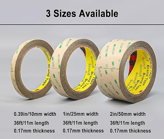 300LSE Double Sided Tape for Scrapbook 2in x 36ft, Removable Heavy Duty Double Sided Mounting Tape, Transparent Adhesive Sticky Tape for Picture Hanging Strips, Poster, LED Strips, Art Craft