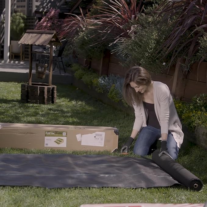 ECOgardener Premium Landscape Fabric, 4ft x 50ft Pro Garden Weed Barrier - Durable & Heavy Duty Weed Block Gardening Mat, Easy Setup