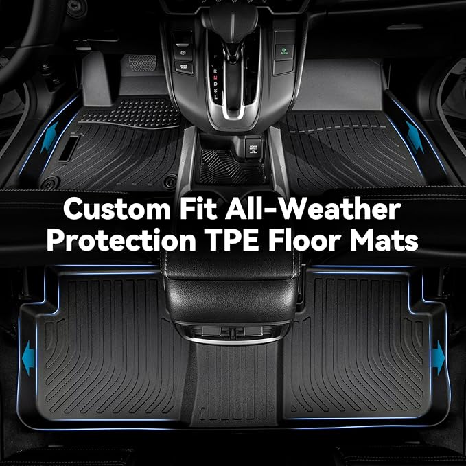 Hutisya-Floor Mats & Cargo Liner Set Fit for Toyota 4Runner 5 Seats 2003-2009 All Weather Protection Anti-Slip & Durable TPE Full Set Liners Automotive Accessories-Black