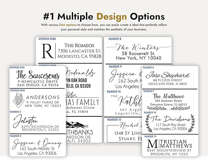 Return Address Labels Personalized, 1 Sheet = 30 Labels, 2.6"L x 1"H - Matte Finish Personalized Address Labels - Return Labels Personalize Self Adhesive - Custom Address Labels (Script, Silver)