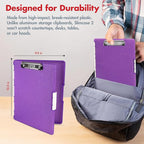 Dexas Slimcase 2 Plastic Clipboard with Storage & Side Opening, Purple Glitter,Office Supplies Clipboards to Organize,Carry & Store, A4 Holder,Style and Functionality Nursing Clipboard(Pack of 6)