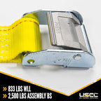 US Cargo Control E-Track Cam Buckle Straps (1000-Pack), 2 Inch x 12 Foot E Track Straps with Cam Buckle and Spring E-Fittings, 2,500 LBS Break Strength, Easy-to-Use Tiedowns in Vans and Trailers