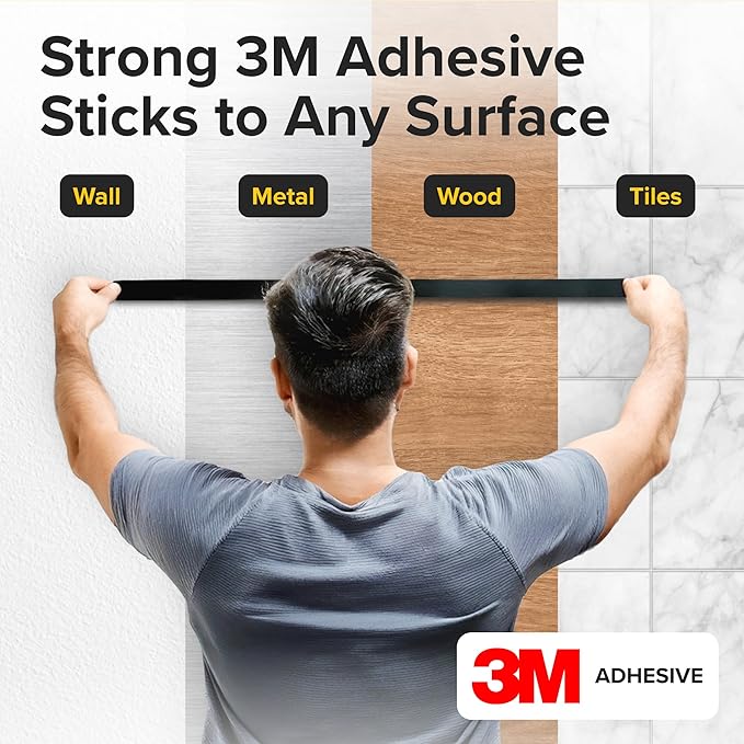 Super Sticky Magnetic Tape (10 feet x 1 inch) - Stong Magnet Strip with Adhesive Backing for DIY & Crafts - Easy to Cut and Mount on Fridges, Whiteboards & More
