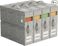 4Pack Sheet Organizers for Linen Closet - King/Queen Size Bedding Storage Boxes with Clear Window, Foldable & Dustproof Linen Organizer for Blankets & Sheet Sets,Grey