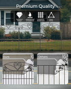 5 Panels No Dig Decorative Outdoor Garden Fence with Gate, 32 in(H) X 11.8 ft(L) Animal Barrier Fencing, Rustproof Portable Fence, Temporary Dog Fence Outdoor for Yard, Outside, Backyard