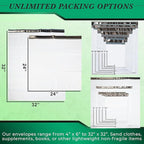 300 Pack Secure Seal White Poly Mailers - 26x32 Safe Shipping Bags - E-Commerce Self Sealing 2 Mil Poly Envelopes for Shipping