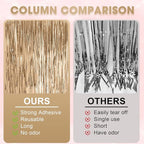 3 Pack 3.3x8.2 Feet Champagne Foil Fringe Backdrop Curtains, Tinsel Streamers Birthday Party Decorations, Fringe Backdrop for Graduation, Baby Shower, Gender Reveal, Disco Party