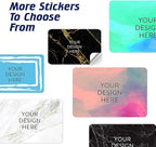 100 Custom Vinyl Stickers - Upload Your own Image, Text, Design, Logo - Personalized Logo Labels for Handmade, Packaging, Bottle, Jars, Candle, Brand Stickers (Black Gold Marble, 6x4)