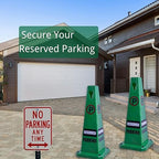 BESEA 8 Pack No Parking Cone Green Caution 4 Sided No Parking Cone Reserved Parking