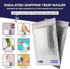 100-Pack Insulated Silver Thermal Bubble Mailers 11 x 15 - Waterproof Metallic Foil Self-Sealing Padded Envelopes for Cold Shipping, Perishables, Food, Cosmetics, Pharmaceuticals
