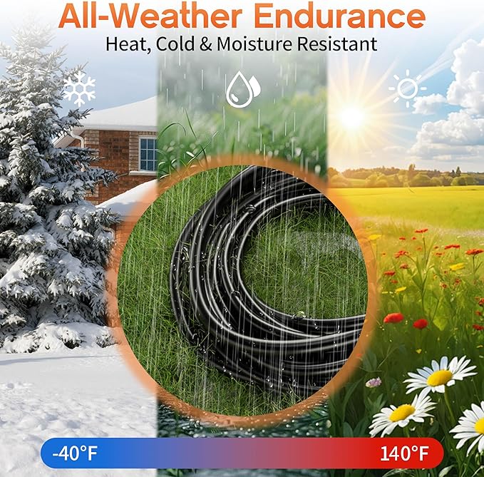 10 ft 12 Gauge 3 Outlet Extension Cord Splitter with Indicator, Waterproof Indoor/Outdoor Extension Cord with Multiple Outlets, 15A 1875W for Home & Workshop, ETL Listed, Flexible Black SJTW
