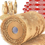 Honeycomb Packing Paper Wrap 15''x20520" (1710 ft), Substitute Alternative for Bubble Cushioning Wrap for Moving Shipping Packaging, Recyclable Moving Supplies with 48 Fragile Sticker Labels