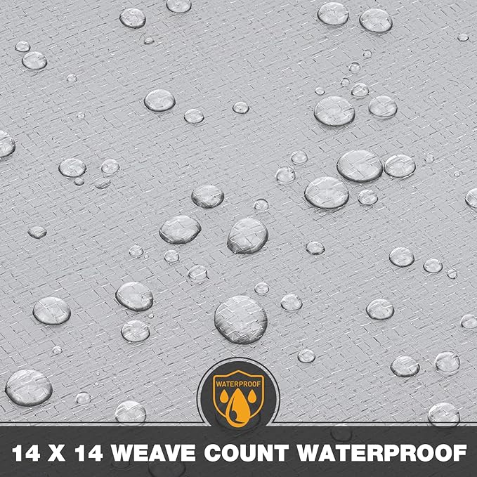 Tarp 10x12 Feet 14 Mil Heavy Duty Waterproof Tarp, Large Multipurpose Cover with Brass Grommets and Reinforced Edges, UV Resistant Thick Poly Tarps for Outdoor Camping Tent Pool Car