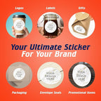100 Custom Vinyl Stickers - Upload Your own Image, Text, Design, Logo - Personalized Logo Labels for Handmade, Packaging, Bottle, Jars, Candle, Brand Stickers (Gold Marble, 5x5)