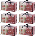 VENO 6 Pack Moving Bags and Large Christmas Decoration Storage Bins with lids. Alternative to Moving Boxes, Packing Supplies for College. Heavy Duty Totes (Clear, 6 Pack)
