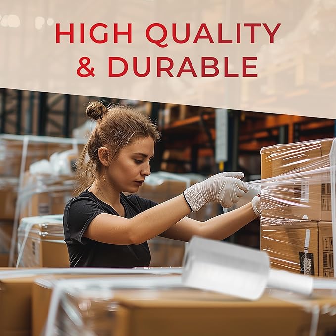 Shrink Wrap Roll for Moving | 80 Gauge 5" x 1000 FT Plastic Wraps for Packing | Clear Stretch Film for Pallets, Furniture, Boxes & Storage Protection - 6 Pack