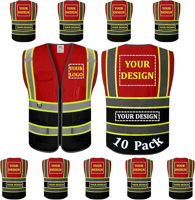 BeautyWill Custom Logo Safety Vest Class2 High Visibility Reflective Vest Breathable Construction Vest