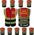 BeautyWill Custom Logo Safety Vest Class2 High Visibility Reflective Vest Breathable Construction Vest