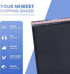 Black Poly Bubble Mailers 7.25x12 inch #1 | Self Seal Padded Envelopes | Cushioned Bubble Mailer | Usable Size 7.25x11 | WaterProof | Lightweight mailing Shipping Bags | 100 Pack Bulk | Made in USA