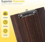 Wood-Grain Lap Board Clipboard, for Letter & A4 Size Solid Wood Texture Writing & Sketching Board with Heavy-Duty Clip (Walnut, 2)