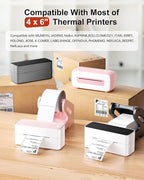 Phomemo 4x6 Shipping Labels, 4000 PCS Fan-Fold Thermal Labels, Compatible with MUNBYN,JADENS,Nelko,KNAON,Phomemo 241bt,243bt,D450BT,D520BT, Label Printer,Water/Oilproof Label Stickers for Address Mail