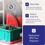 HOMZ 4-Pack Durabilt Tote, Heavy Duty Plastic Storage Bins with Lids, 15 Gallon, Green/Red - Stackable Organizing Containers for Home, Garage, and Office