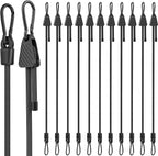 Bungee Cords with Hooks, 48 Inch Adjustable Elastic Bungee Cords with Carabiner Hooks, Easy to Adjust Bungee Rope UV Resistant for Truck Bed, SUV Trunk, Car, Bike Rack, Trash Can, Moving, Plants