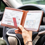 CANOPUS Car Registration and Insurance Holder, Magnetic Closure, Embossed Card Document Holder, Vehicle Glove Box Organizer, Wallet for Auto, SUV, Motorcycle, Truck, Waterproof, Car Model