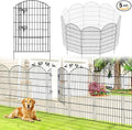 Metal Garden Fence 40 in H x 28 in W 5 Panels (4 Panels + 1 Gate) Total Length 11.6 ft, No Need Dig Rustproof Animal Barrier Fencing Border Fence for Dog, Patio,Yard, Landscape, Flower Bed