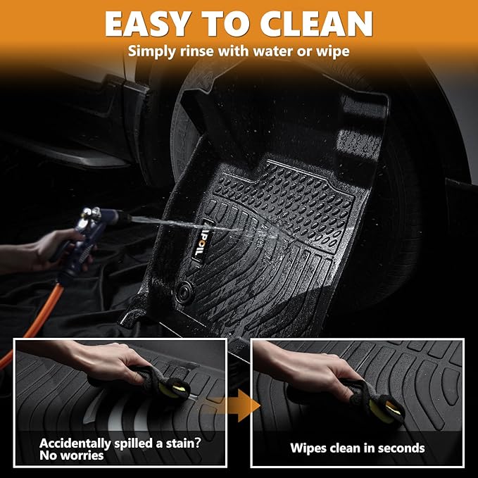 AIPOIL® Floor Mats & Cargo Liner Set for 2016-2024 Chevrolet Camaro All Weather Protection TPE Anti-Slip Automotive Full Set Custom Car Mats Chevy Camaro Accessories - Black