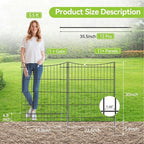 INJOPEXI Garden Fence 12 Panels 23.6ft (L)×30in (H) Decorative Metal Fences with 11 Panels + 1 Gate, No Dig Animal Barrier Fencing Rustproof Wire Temporary Rabbit Dog Fence Border for Outdoor Yard