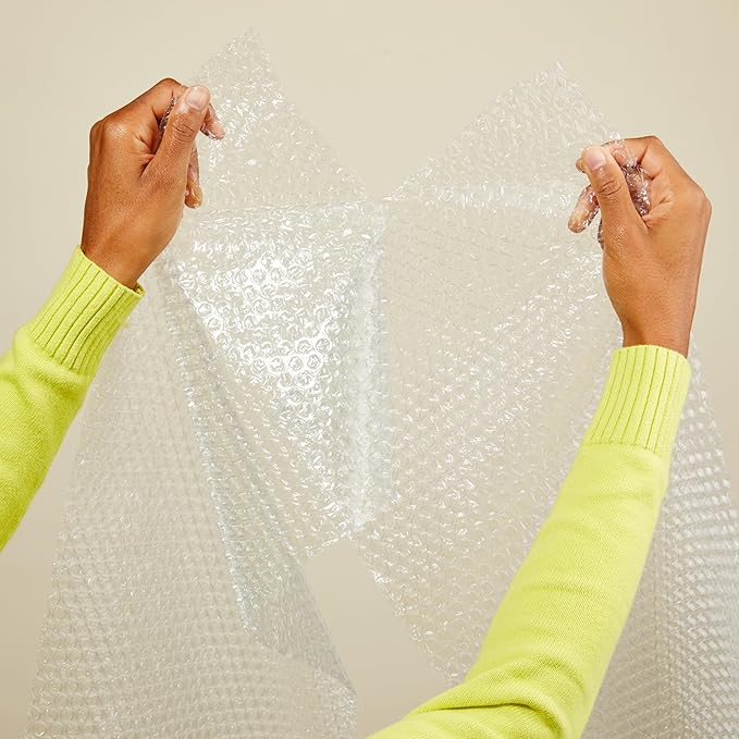 Amazon Basics Bubble Cushioning Wrap Packing Material for Fragile Items, Perforated, 12 inch x 175 ft Long Roll, Small 3/16", Clear