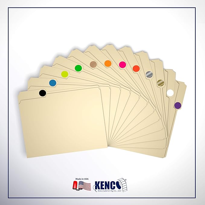 Kenco Color Coding Circle Dot Sticker Labels on a roll (Bright Orange, 2 INCH 500 Stickers)