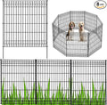 No Dig Fence Outdoor Dog Fences,Total 44" H x 288" W Decorative Metal Garden Fence with Gate,Garden Fence Animal Barrier,Garden Fencing for Yard Rustproof