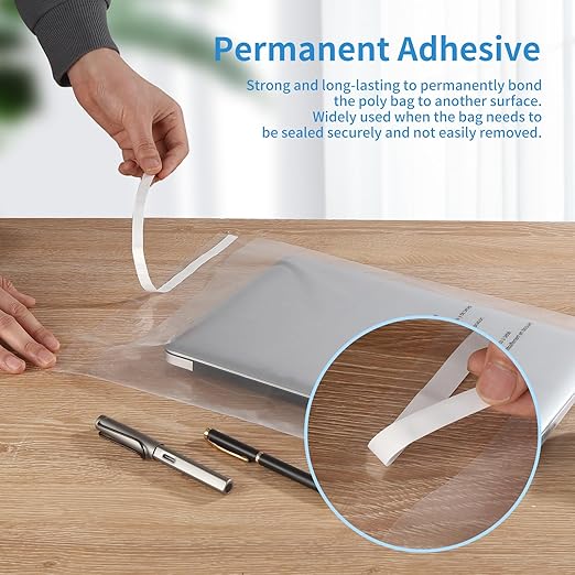 iMailer - 100 Pcs - 11" x 14" Clear Poly Bags with Suffocation Warning Self Seal 1.6 Mil for Shipping, Packaging, T-Shirt - Permanent Adhesive