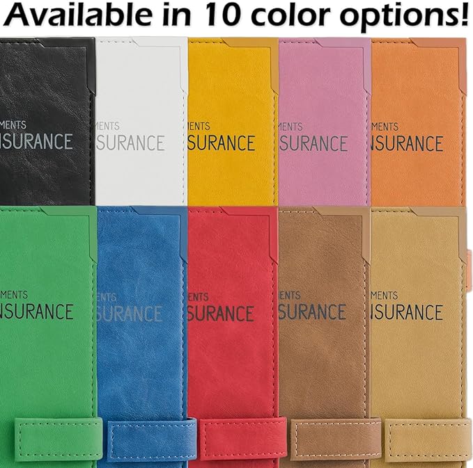 Auto Insurance and Registration Card Holder - Vehicle Glove Box Document Organizer - Car Essential Paperwork Holder for DMV, AAA, Contact Information Cards - Premium PU Leather Wallet Case - Beige