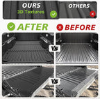 TripleAliners for Tacoma 2024 2025 | Truck Bed Mat & Tailgate Mat | All Weather Liners Compatible with 2024+ Toyota Tacoma Accessories Cargo Liner Protection (Fit 5FT Truck Bed), 2PCS