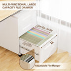 3 Drawer File Cabinet with Lock and 4 Keys, Mobile Metal Filing Cabinet, File Cabinets for Home Office, Under Desk, Pre-Assembly, File Drawer, Letter/Legal/A4 Hanging File Folders