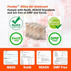 20g x 100 Packs Fonday Rechargeable Silica Gel Desiccant Packets Food Grade Fast Reactivate Desiccant Bags Moisture Indicating Orange to Green for Food Storage, Electronics, 3D Filament & Safes